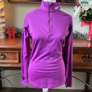 Nike Pro Combat Dri-Fit Long-Sleeve Shirt. Fuchsia. Size S